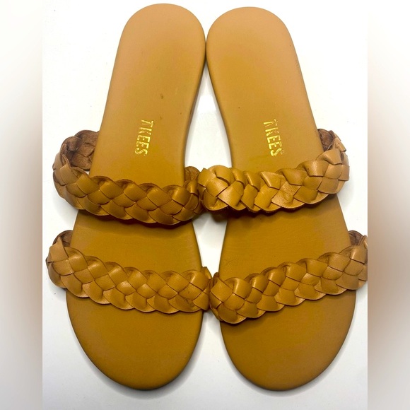 TKEES BRAIDED DOUBLE BAND SLIDE SANDALS IN NUDE - Picture 1 of 1